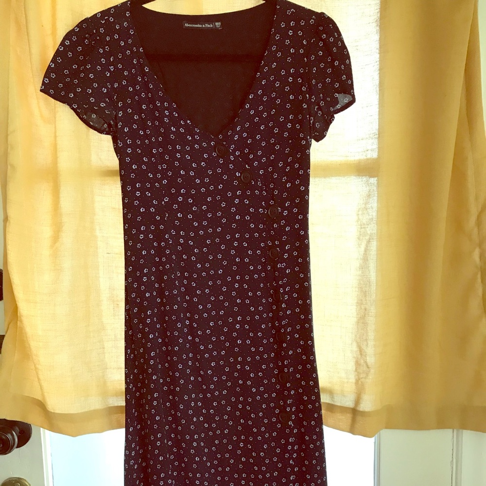 Abercrombie & Fitch Navy Floral Midi Dress